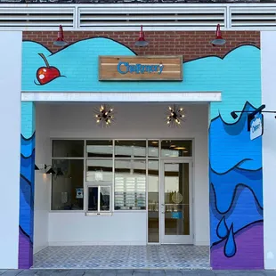 the entrance to the building