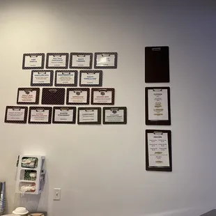 a wall of plaques