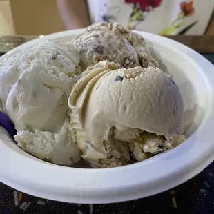 three scoops of ice cream
