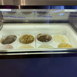 a variety of ice creams