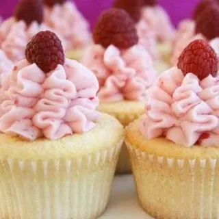 Raspberry Cakes with Rosewater Frosting