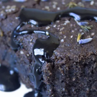 Chocolate Lavender Brownie with Ganache Frosting