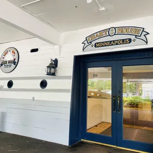 the entrance to the building