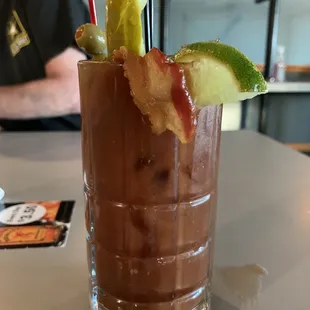 Friday night Bloody Mary....mmm bacon!