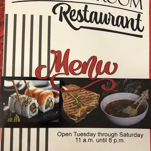 a menu for a restaurant