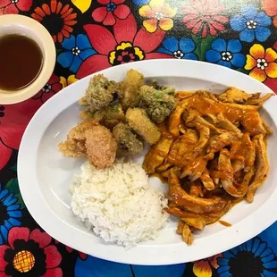 Spicy Chicken and Vegetables Tempura.