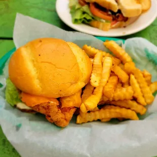 Fried chicken sandwich.