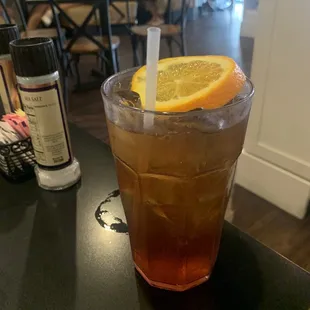Sweet tea with orange slice