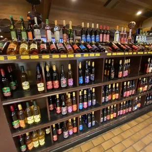 shelves full of bottles