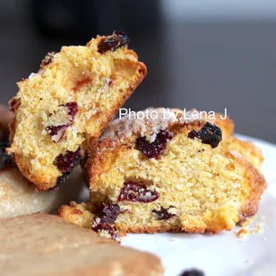Inside of Corn Cherry Scone ($3.35) - somewhat moist texture, reminds me of corn bread