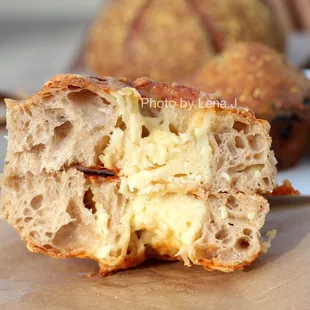 Inside of Sourdough Cheese Roll ($3.50) - delicious! The bread has a great chewy texture. I like the crispy cheese crust.