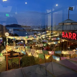 View from the sunroom at night