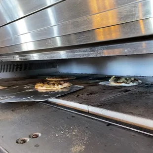 Baking our individual handmade pizzas