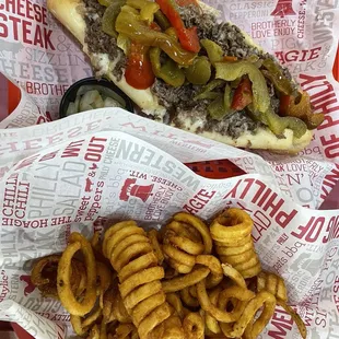 king size The Hoagie and curly fries