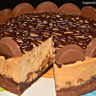 Reese&apos;s Peanut Butter Cheesecake, decadence at it&apos;s best, Chocolate, Peanut Butter and Brownie all together for an unforgettable experience.