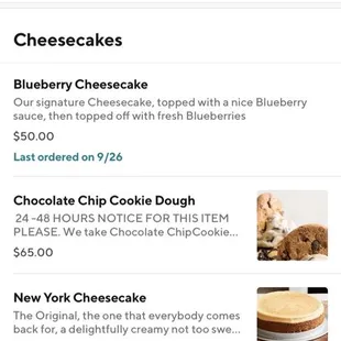 How the Cheesecake Baker advertised their Signature Blueberry Cheesecake. Not how I received ours.