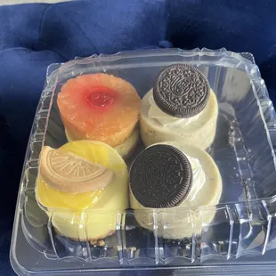 Lemon, Pineapple upside down and Oreo cookie cheesecakes...all sooo good!