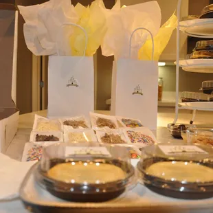 a variety of desserts