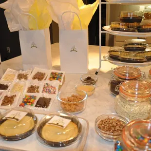 a variety of desserts
