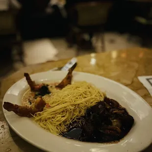 Steak Diane with Shrimp Scampi