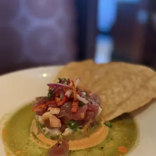 Ahi and shrimp ceviche