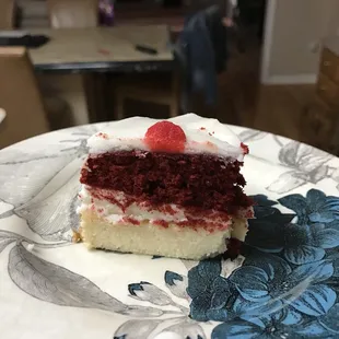 a piece of cake on a plate