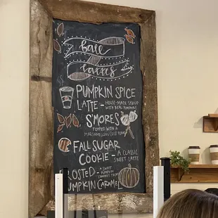 Fall latte list