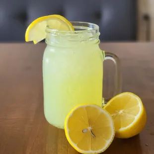 a jar of lemonade
