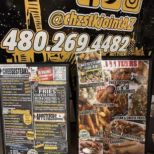 the menu and prices