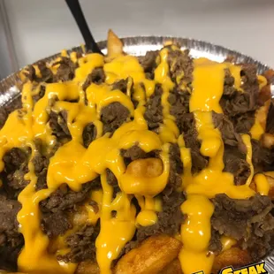 Large steak &amp; cheese fries