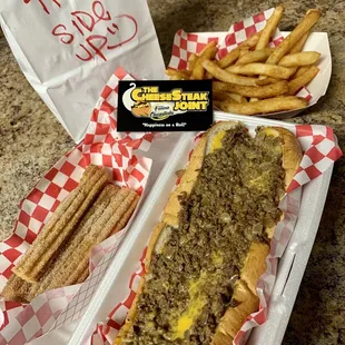 O.G. Philly, French Fries, and Churros