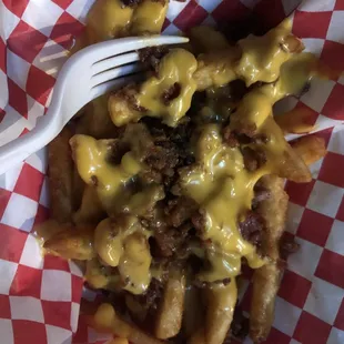 Classic Philly cheese steak fries.