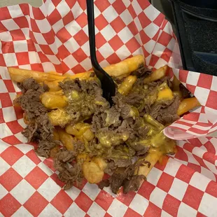 Philly cheesesteak fries