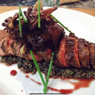 Beef Teres Major, Blue Oyster Mushrooms, Red WIne Glaze