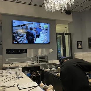 Bar with Kitchen monitor