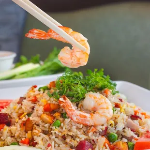 Yang Chow Fried Rice: Combination of shrimps, chicken, Vietnamese sausage, and BBQ pork