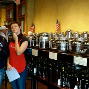 Havin a "moment" as we pondered the taste of "Parisian Lime Olive Oil, paired w/ Cocunut Balsamic Vinegar", quite the experience