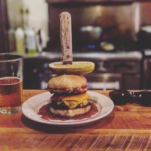 The infamous peanut butter and jelly hamburger