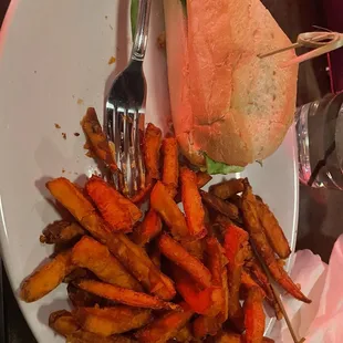 Crispy shrimp po'boy