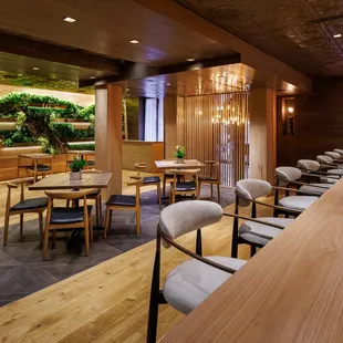 a long table and chairs