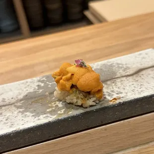 BAFUN UNI - SEA URCHIN (HOKKAIDO) tempura shishito, salmon ikura