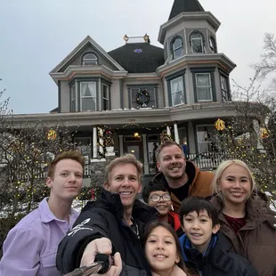 Our pic in front of the iconic Cherry Tree BnB!