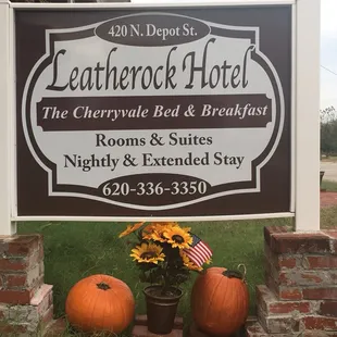 Our updated sign! Thanks everyone for helping our transition in the next few months as we focus on being Cherryvale&apos;s best Bed and Breakfast