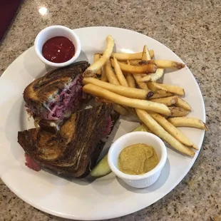 Ruben sandwich and fries