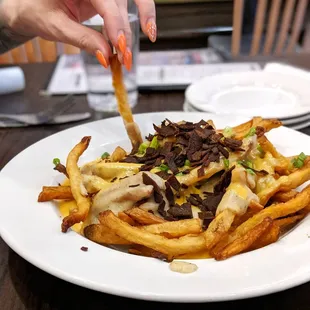 a plate of french fries