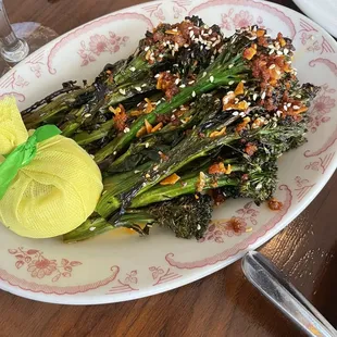 Grilled Broccolini with Crispy Garlic and Red Chilis