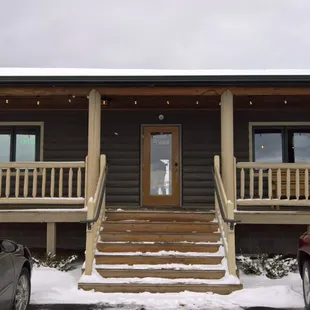 the front of the building