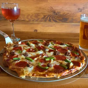 Our pizzas are available with a variety of vegetable or meat toppings.