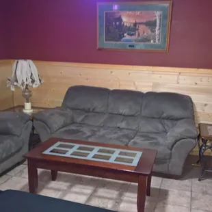 More seating, a conference room, and TVs available downstairs.