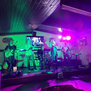 The Dance Band plays the videos that go with their retro songs...cool!